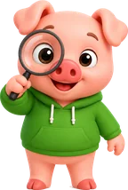 Piggy mirando un ticket con una lupa